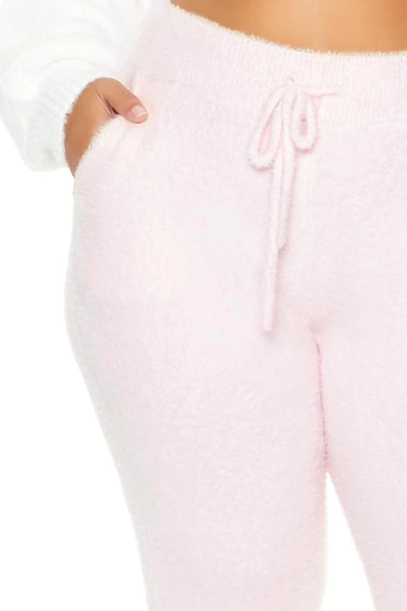 Plus Fuzzy Sweater-Knit Joggers