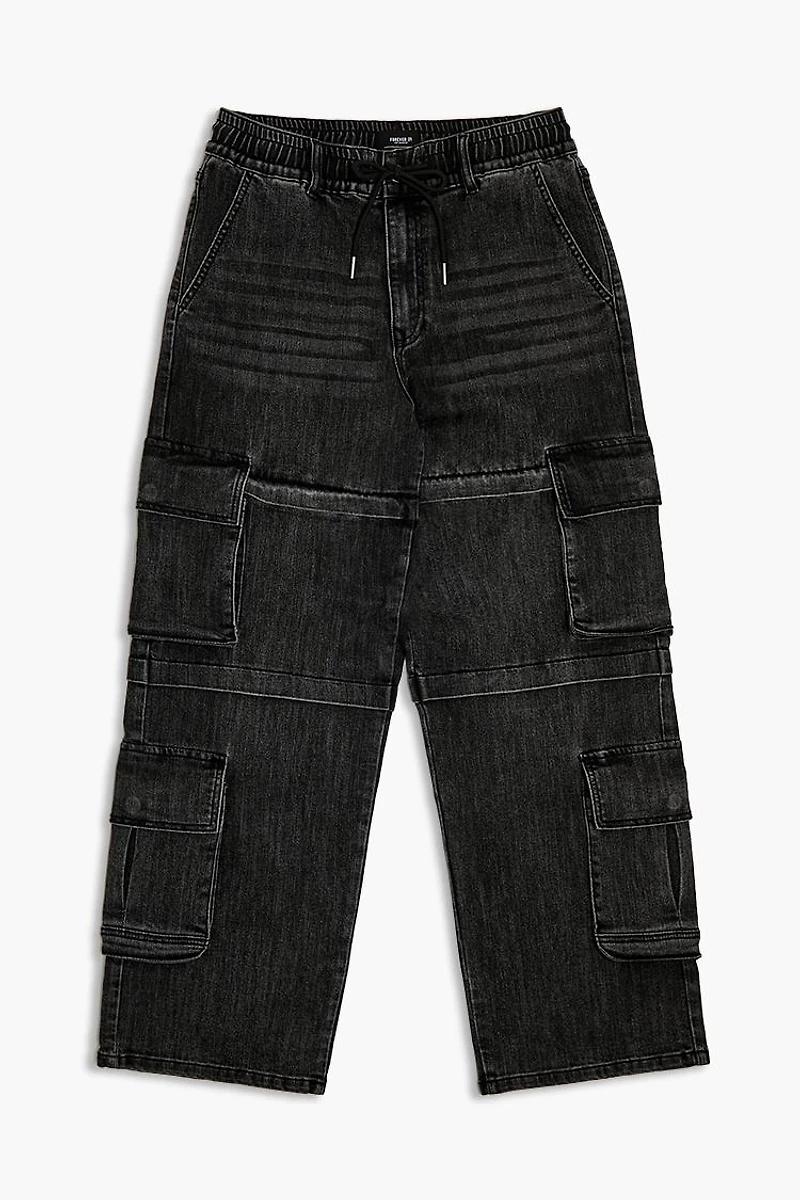 Mid-Rise Baggy Cargo Jeans