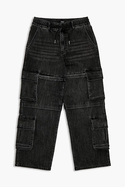 Mid-Rise Baggy Cargo Jeans