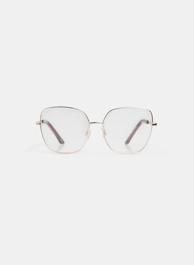 Lunettes de vue larges et dorées
