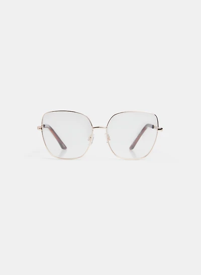 Lunettes de vue larges et dorées