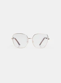 Lunettes de vue larges et dorées