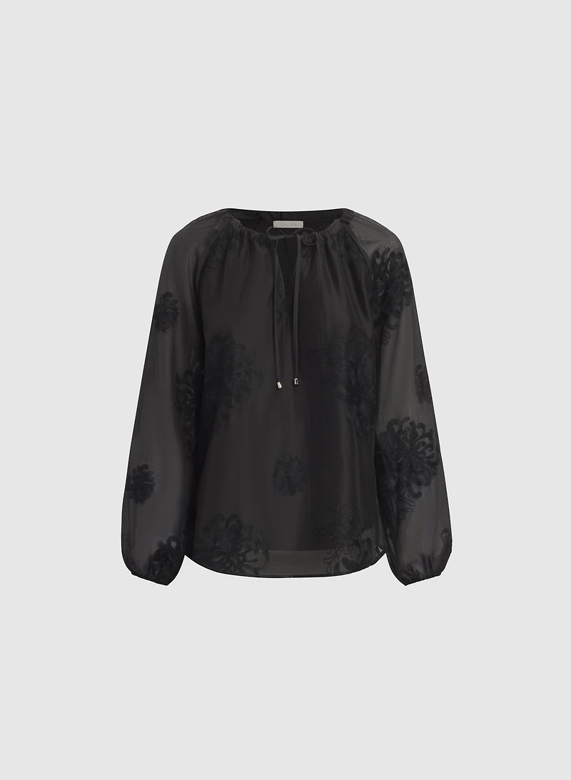 Embroidered Long Sleeve Blouse