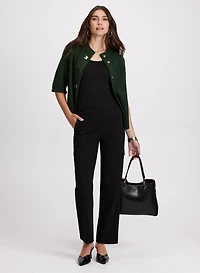 Cardigan boutonné et pantalon cargo