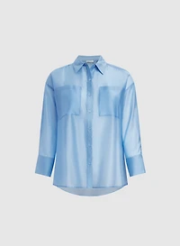 Satin Button-Down Blouse