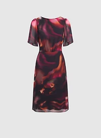 Robe en chiffon à motif abstrait