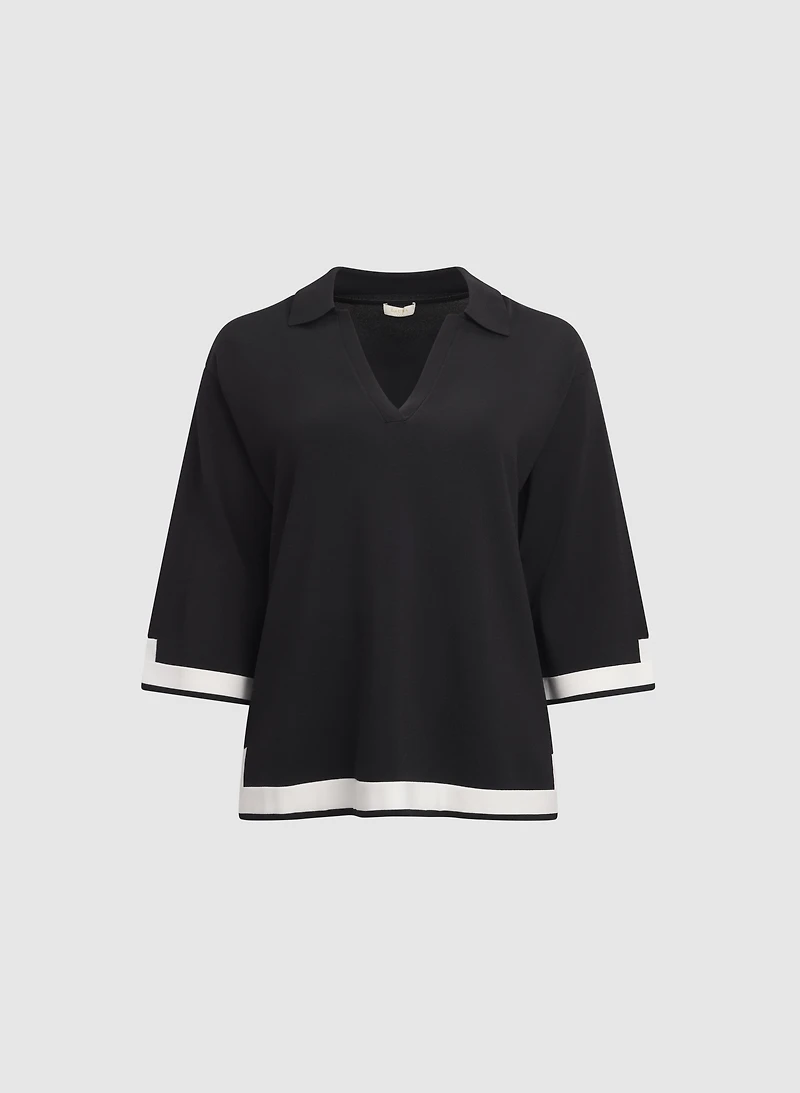 Contrast Trim Pullover