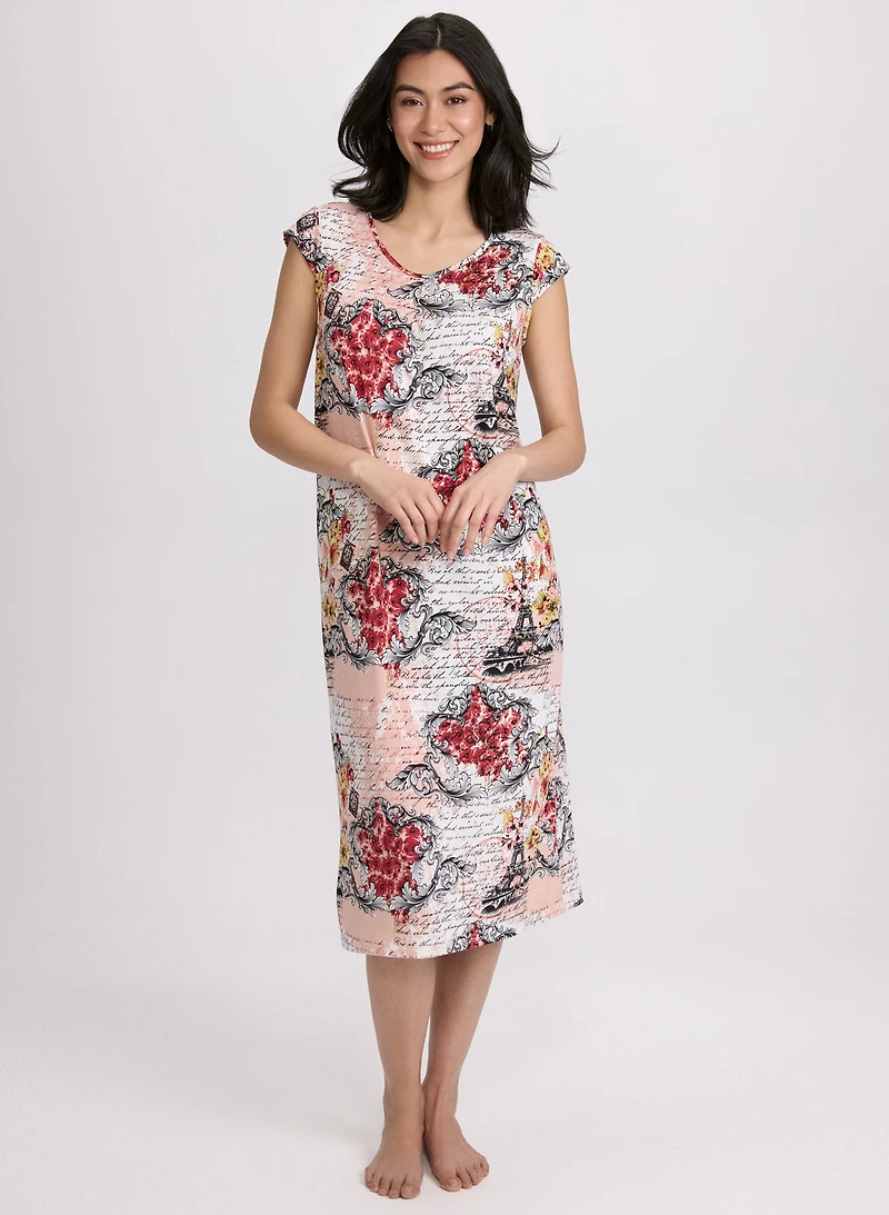 Mixed Print Nightgown