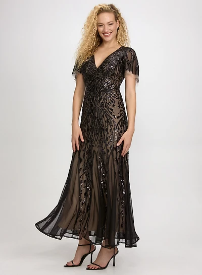 Sequin Mesh Dress