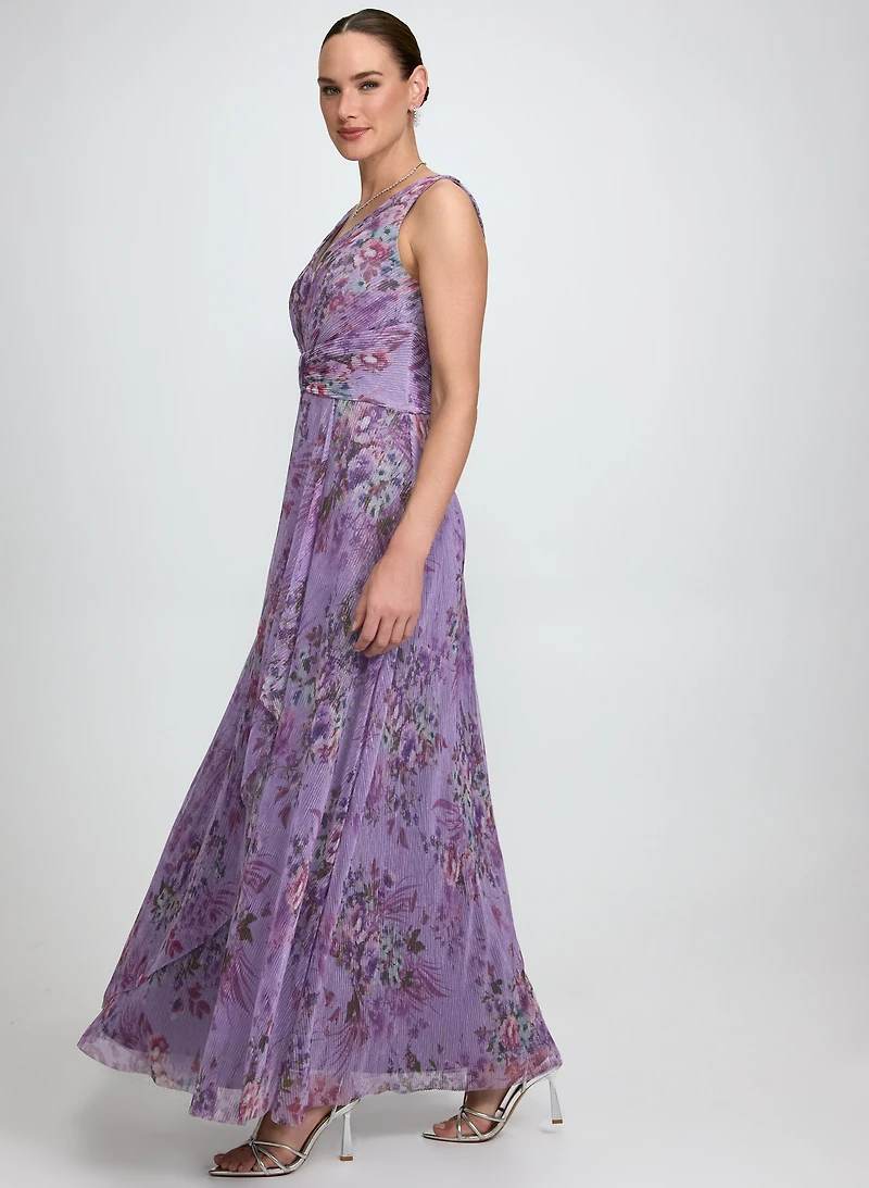 Robe longue à motif floral