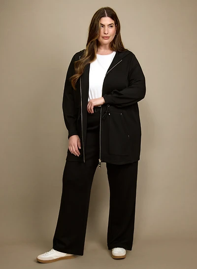 Hooded Zip Front Top & Pull-On Scuba Pants
