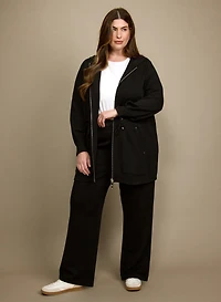Hooded Zip Front Top & Pull-On Scuba Pants