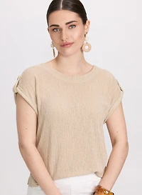 Knit Rolled Sleeve Top