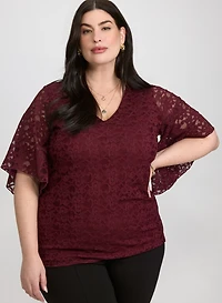 Blouse transparente en dentelle