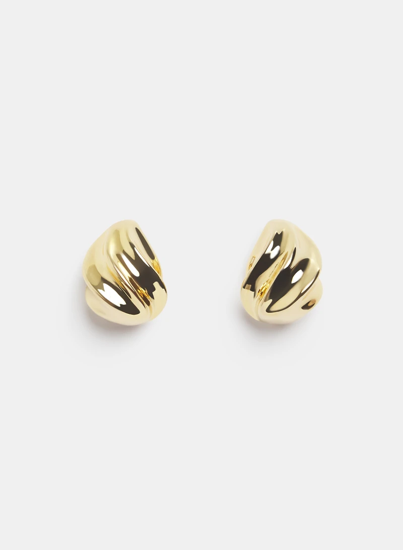Textured Button Earrings