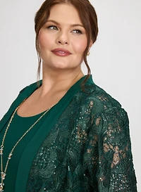 Sequin Embellished Jacket & Dress Set