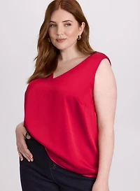 Sleeveless Satin Blouse