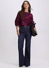 Pull à imprimé floral