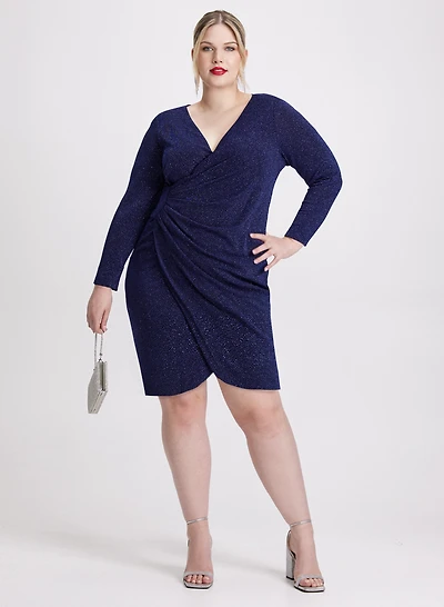 Robe cache-coeur en tricot scintillant