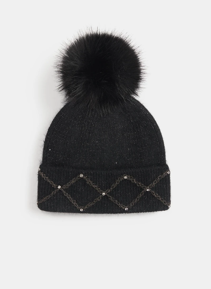 Rhinestone Detail Tuque