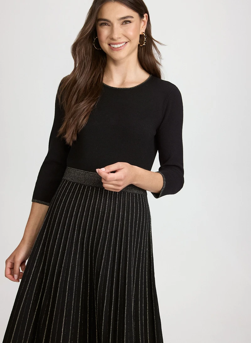 Robe plissée métallique
