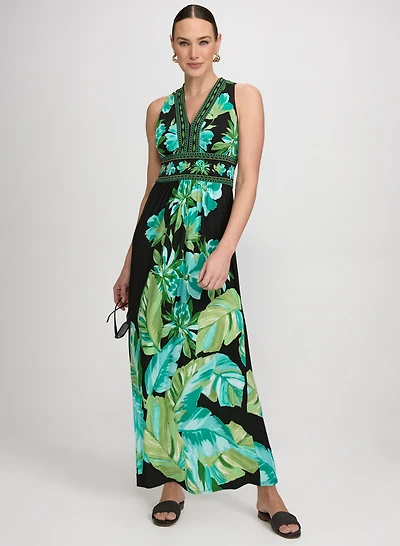 Robe maxi à motif floral