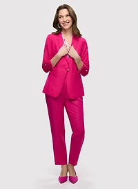 Linen-Blend Blazer & Pull-On Pants