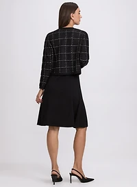 Plaid Jacket & Knit Dress