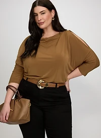 Cutout Dolman Sleeve Top
