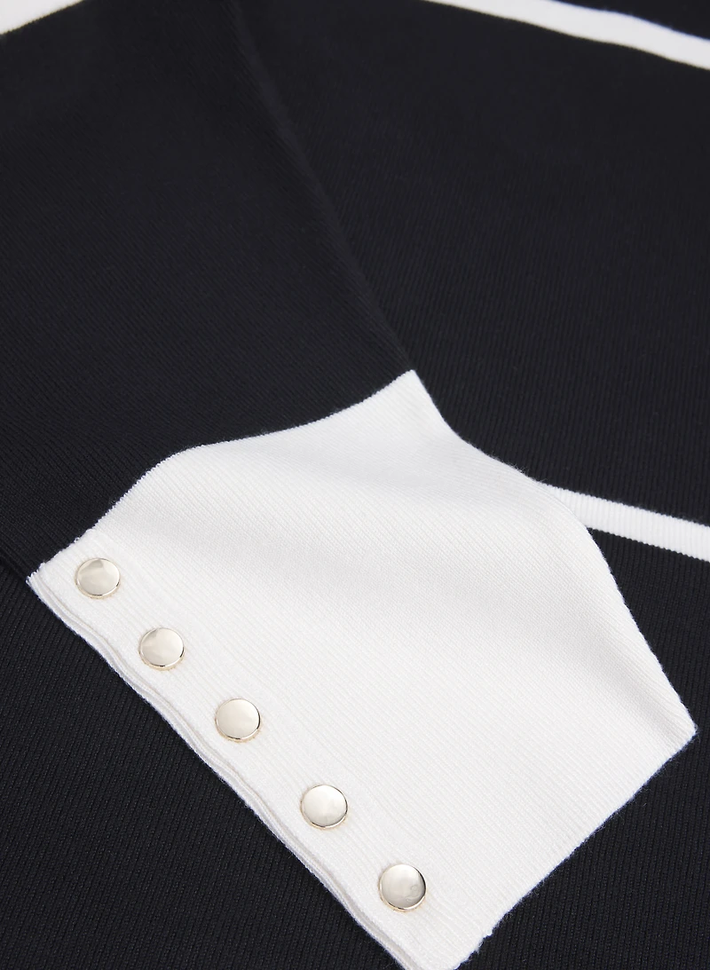 Pull côtelé à rayures