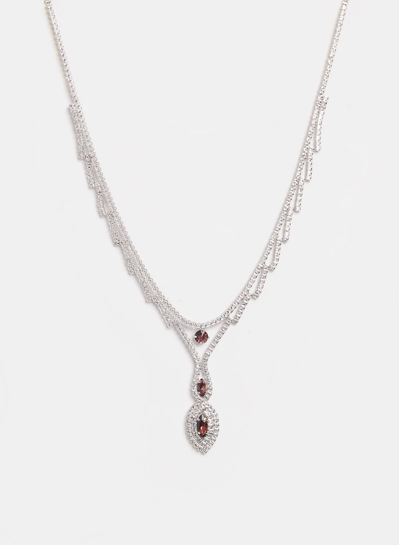 Teardrop Crystal Pendant Necklace