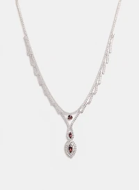 Teardrop Crystal Pendant Necklace
