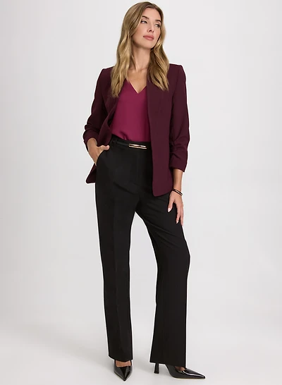 Blazer en twill et pantalon Olivia à jambe large