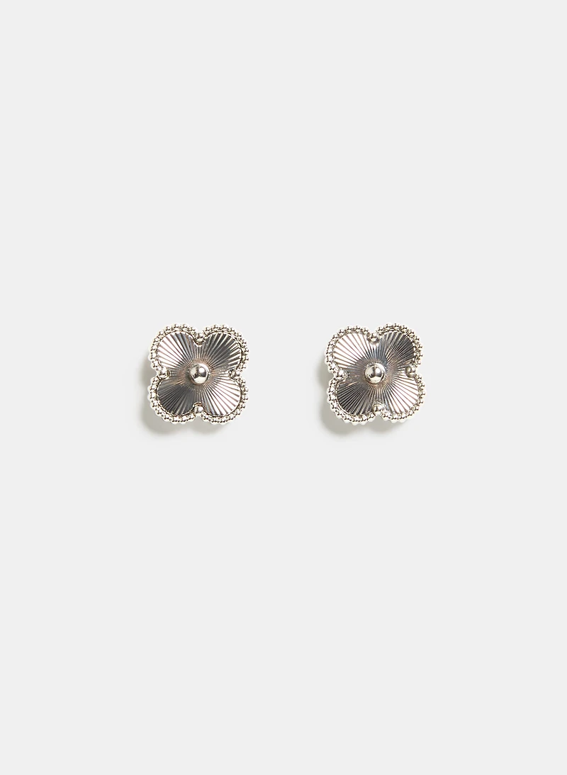 Boucles d'oreilles en trèfle textur