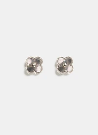 Boucles d'oreilles en trèfle textur
