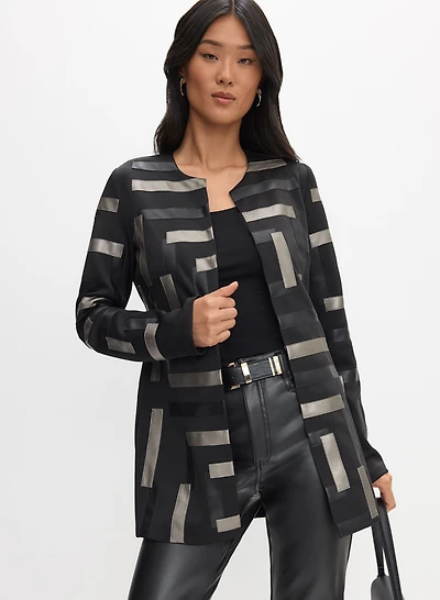 Joseph Ribkoff - Veste à empiècements en cuir végane