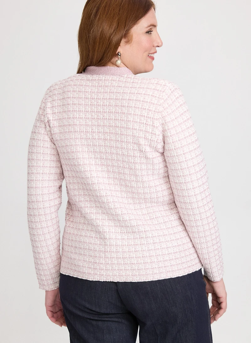 Cardigan boutonné en bouclé