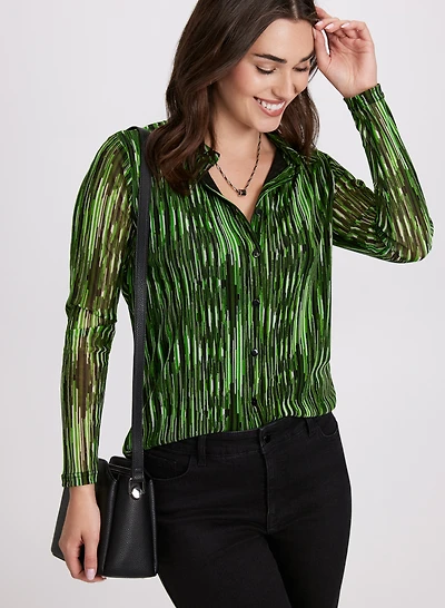 Haut boutonné à rayures