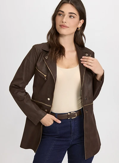 Vex - Veste longue en suède végane