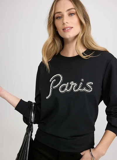Embellished Script Top