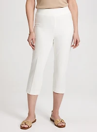 Slit Detail Straight-Leg Capris