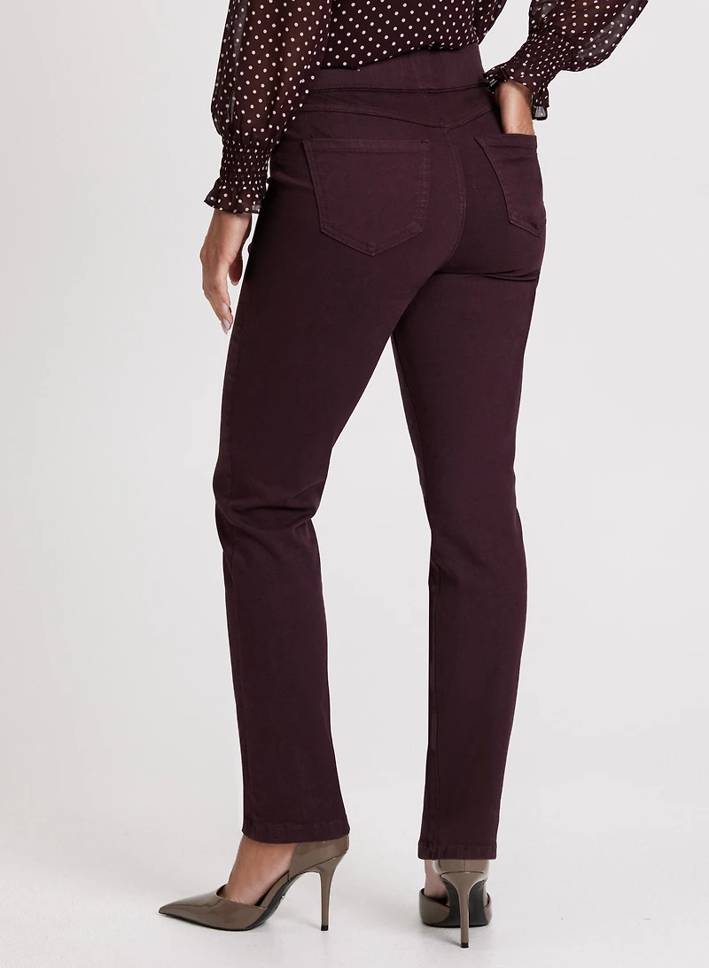 Pull-On Straight Leg Jeans