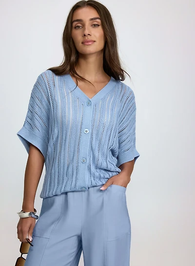 Cardigan court en tricot ottoman