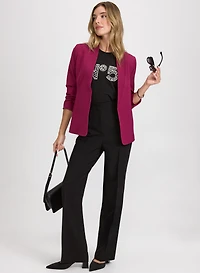 Blazer en twill et pantalon Olivia à jambe large