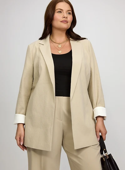 Crinkle Cotton Blazer