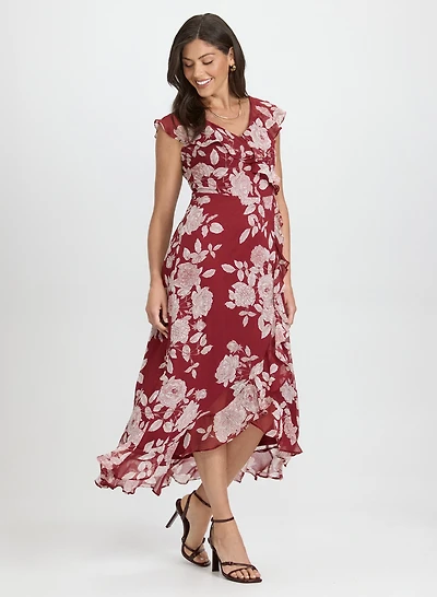 Floral Flounce Front Dress