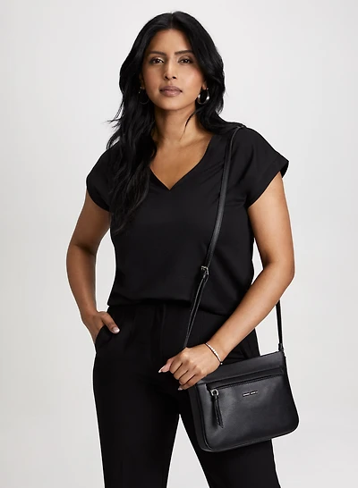 Haut à manches courtes et encolure V