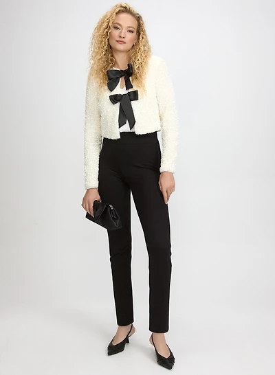 Sequined Velour Jacket & Sofia Metallic Stitch Slim-Leg Pants