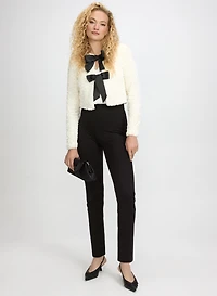 Sequined Velour Jacket & Sofia Metallic Stitch Slim-Leg Pants