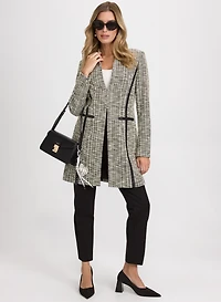 Tweed Open-Front Coat & Sofia Slim-Leg Pants